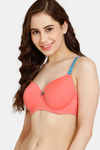 Rosaline Padded Wired 3/4th Coverage T-Shirt Bra - Georgia Peach — thumbnail 3